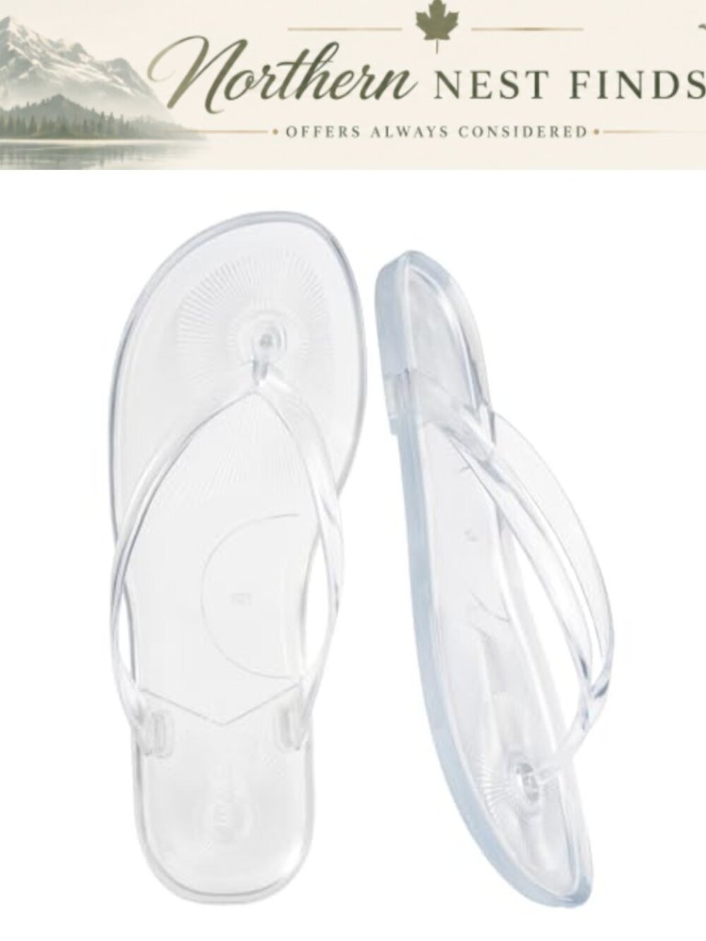 Womens Jelly Flip Flops Soft Flexible PVC Thong Sandals Waterproof Beach